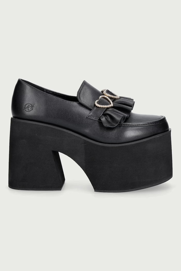 Koi Footwear Mokasyny na słupku Dark Delights Chunky Heart Shoes GW02.Dark.Delights czarny AW26