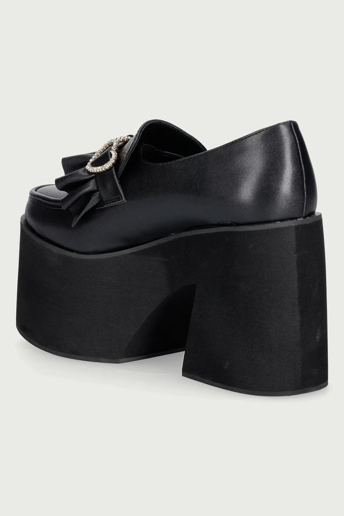Obuwie Koi Footwear Mokasyny na słupku Dark Delights Chunky Heart Shoes GW02.Dark.Delights czarny