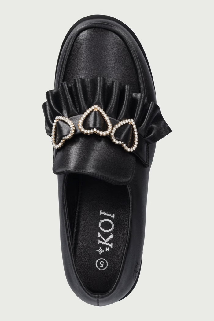 Mokasyny na słupku Dark Delights Chunky Heart Shoes Koi Footwear GW02.Dark.Delights czarny
