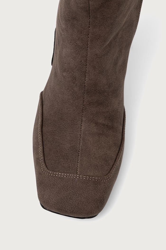Kozaki na wysokim obcasie damskie Odyssey Padded Curve Heel Boots Koi Footwear Odyssey.Padded brązowy