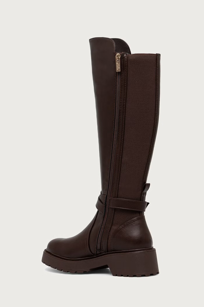 Obuwie Steve Madden Kozaki na platformie damskie Caller 11004962.003 brązowy
