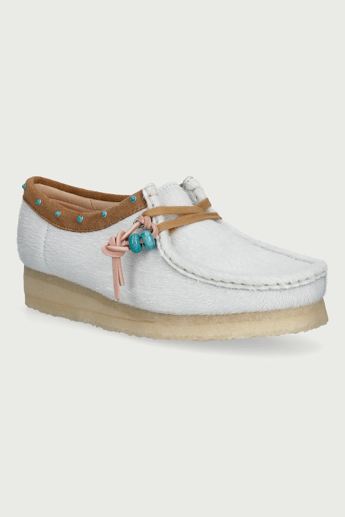 Clarks Originals Mokasyny damskie skórzane turkusowy 26328055