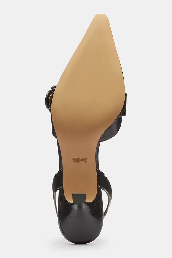 Szpilki skórzane Margot Slingback Coach czarny CCV92.BLK