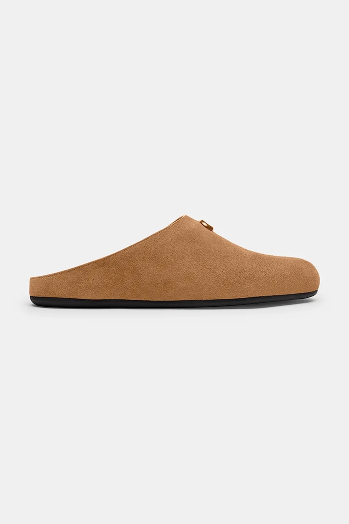 Coach Klapki mules damskie zamszowe Sculpted C Soft Mule beżowy CFU68.CG0