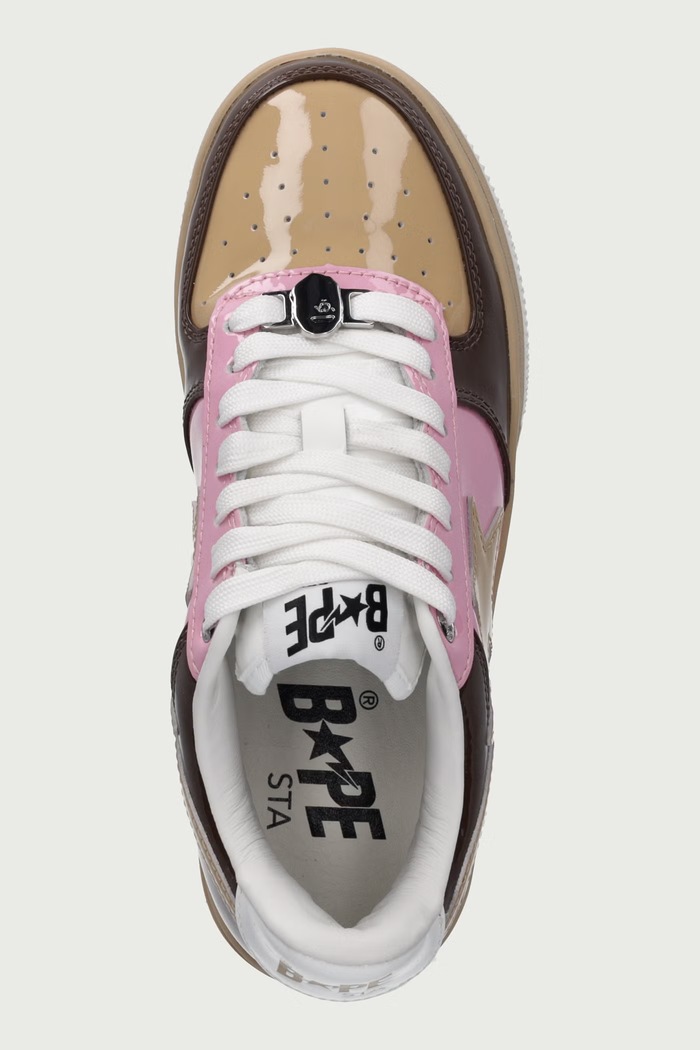 BAPE STA #6 sneakersy damskie skórzane A Bathing Ape 0ZXSHW306912Q brązowy