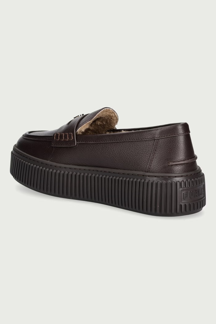 Obuwie Furla Mokasyny damskie skórzane Sky YN09FKY.BX4832.5443S brązowy