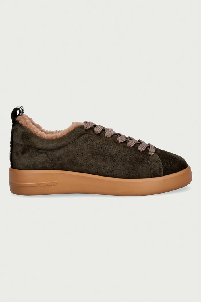 Coccinelle Sneakersy damskie skórzane E4.VKE.24.01.01.683 zielony AW26