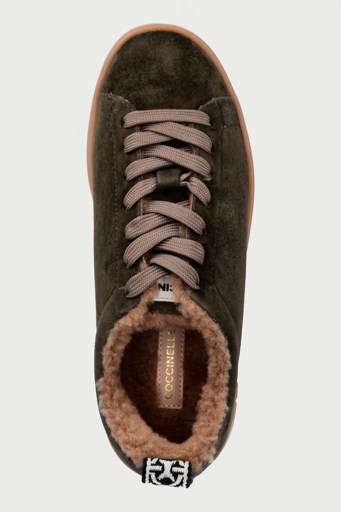 Sneakersy damskie skórzane Coccinelle E4.VKE.24.01.01.683 zielony