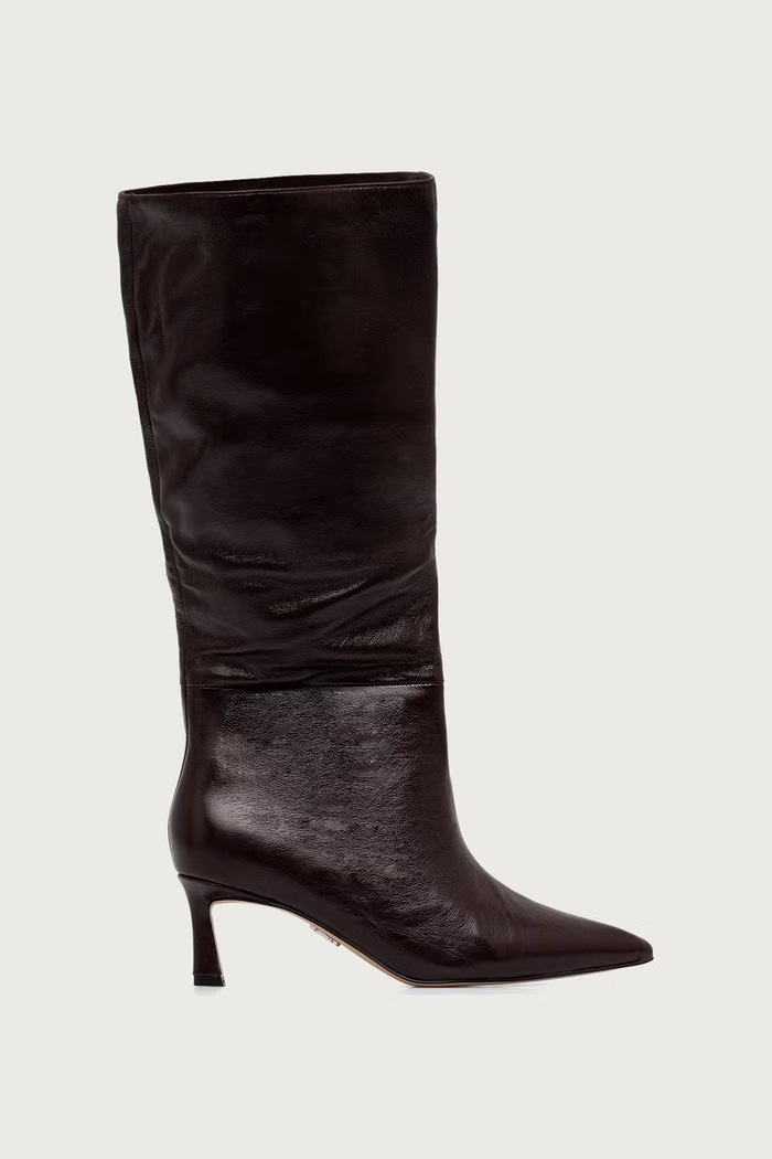 Steve Madden Kozaki na szpilce damskie skórzane Lavan 11003290.WC2 bordowy AW26