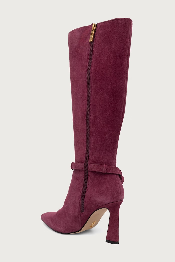 Obuwie Steve Madden Kozaki damskie zamszowe Sirrens 11004776.DYQ bordowy