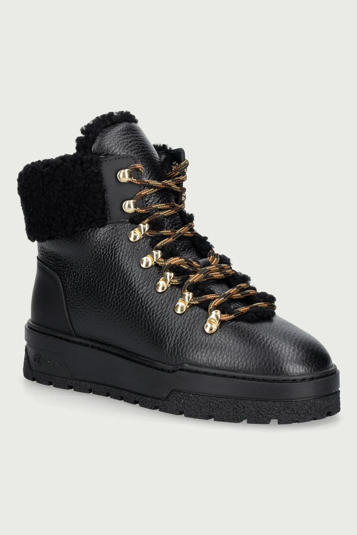 Pollini Workery damskie skórzane czarny SA21254H0PTD200A