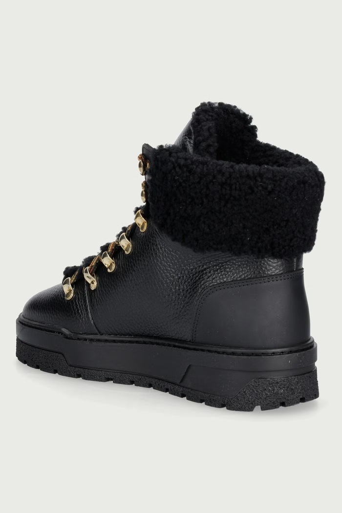 Obuwie Pollini Workery damskie skórzane SA21254H0PTD200A czarny