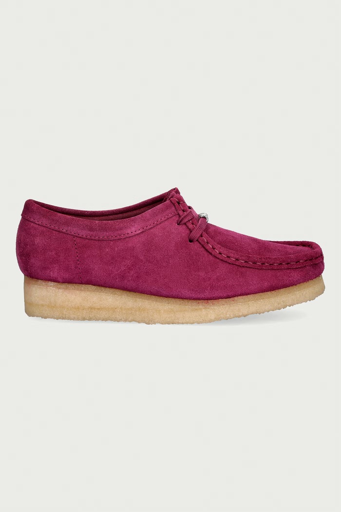 Clarks Originals Wallabee mokasyny na platformie damskie zamszowe 263280754 różowy AW26