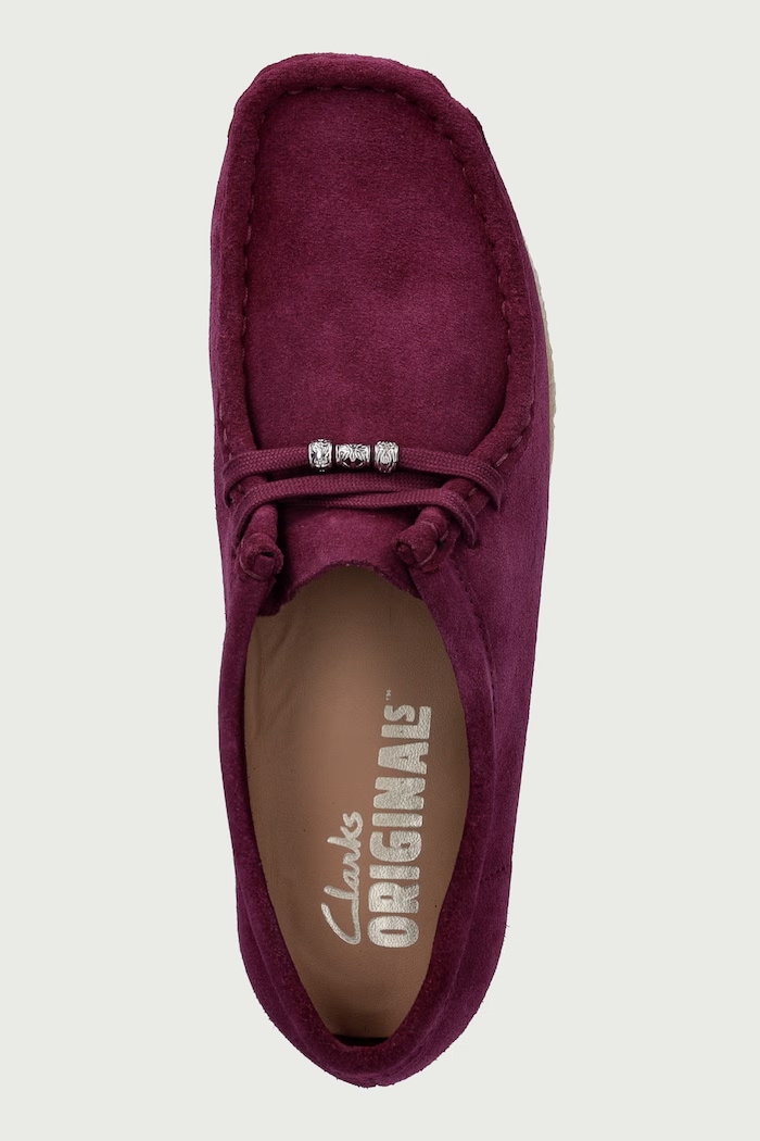 Wallabee moccasins on a platform Women's suede Clarks Originals 263280754 pink