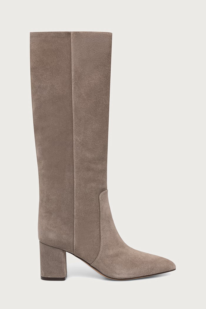 Twinset Kozaki na słupku damskie zamszowe 262TGT050.00369 beżowy AW26