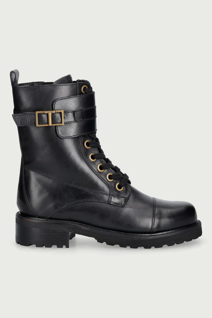 Twinset Trapery damskie skórzane 262TGT150.00006 czarny AW26