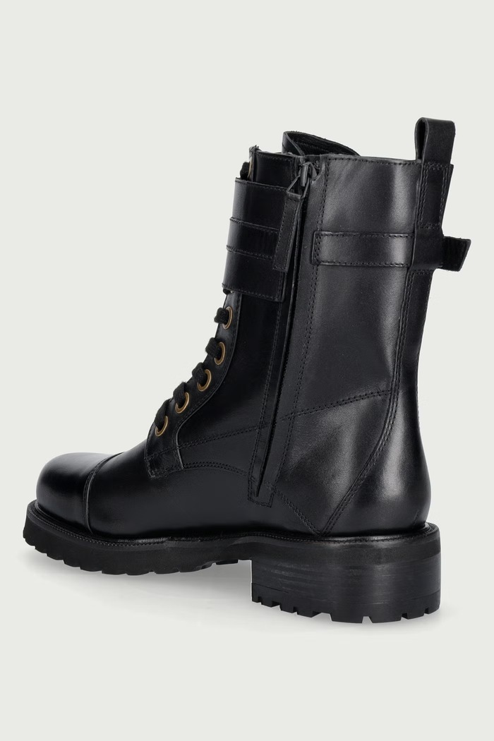 Obuwie Twinset Trapery damskie skórzane 262TGT150.00006 czarny