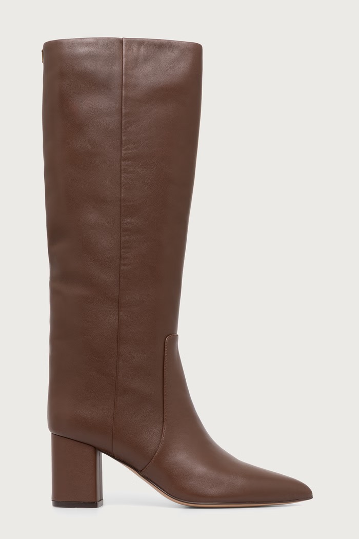 Twinset Kozaki damskie skórzane 262TGT052.13127 brązowy AW26