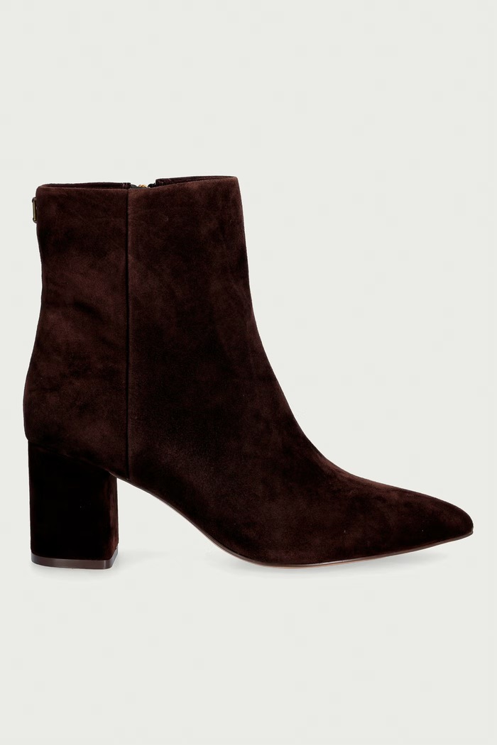 Twinset Botki na słupku damskie zamszowe 262TGT054.00203 brązowy AW26