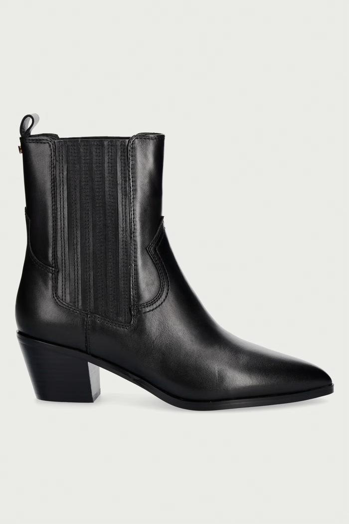Twinset Botki damskie skórzane 262TGT044.00006 czarny AW26