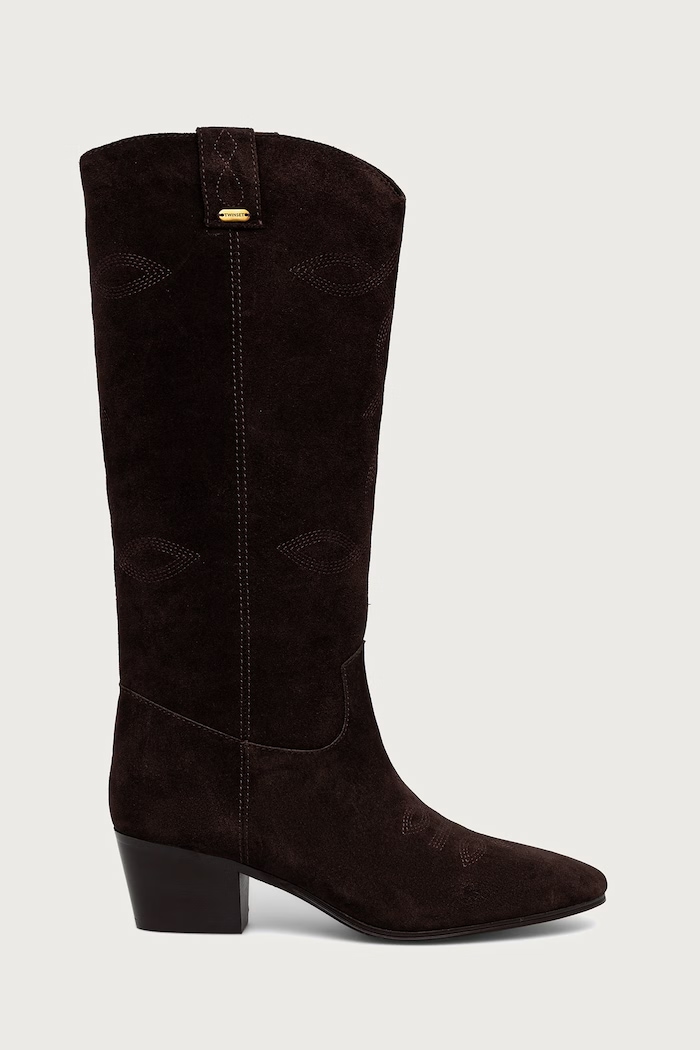 Twinset Sneakersy damskie zamszowe 262TGT042.00203 brązowy AW26