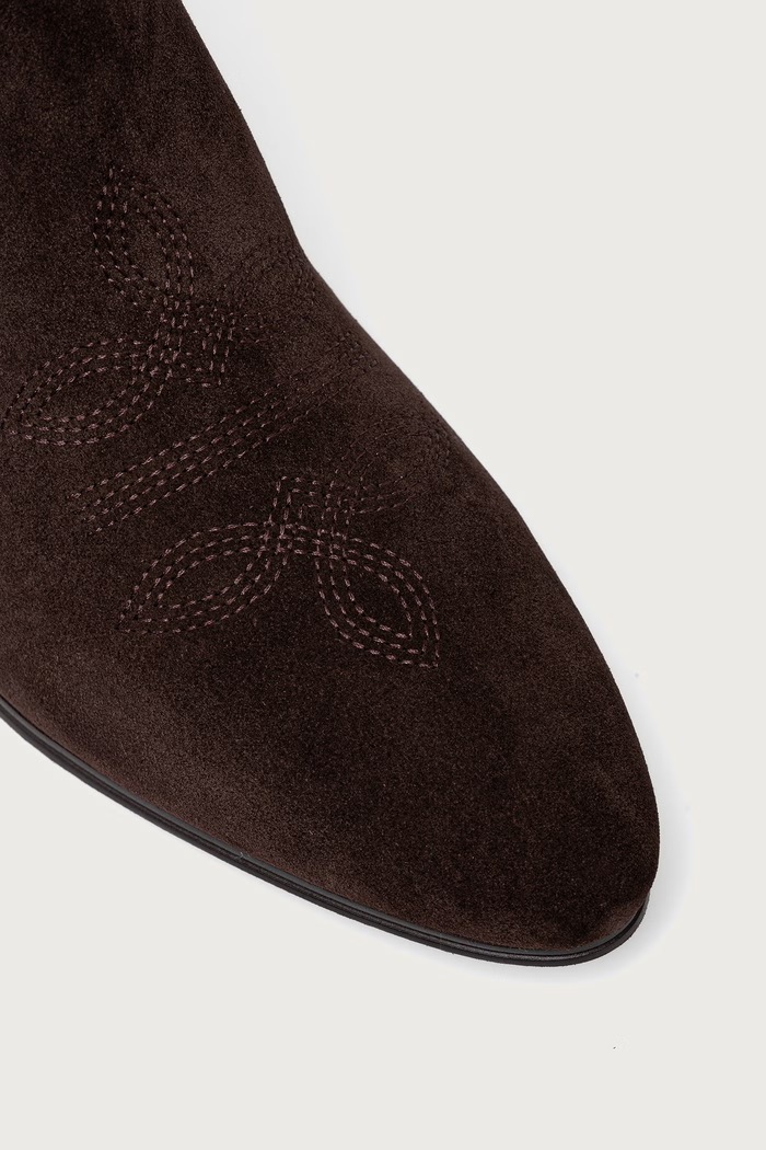 Sneakersy damskie zamszowe Twinset 262TGT042.00203 brązowy