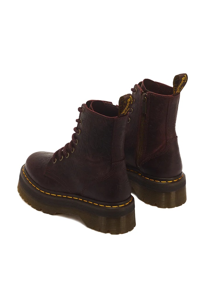 Obuwie Dr. Martens Botki damskie skórzane Jadon Emboss Floral DM43558600 brązowy