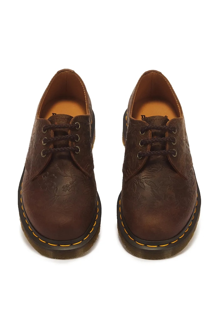 Półbuty damskie skórzane 1461 Emboss Floral Dr. Martens DM43277200 brązowy
