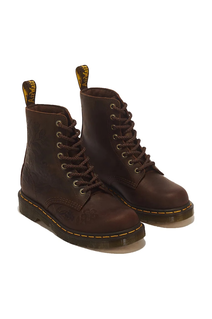 Dr. Martens Trzewiki damskie skórzane 1460 Pascal Emboss Floral DM43276200 brązowy AW26