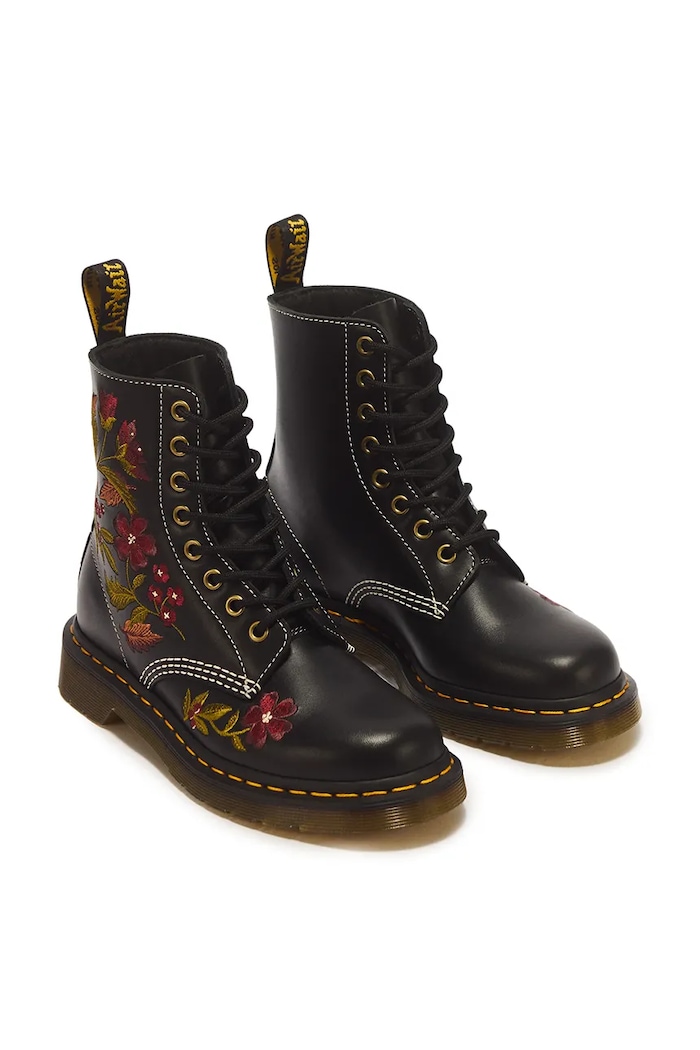 Dr. Martens Botki damskie skórzane 1460 Pascal Floral DM43273001 czarny AW26