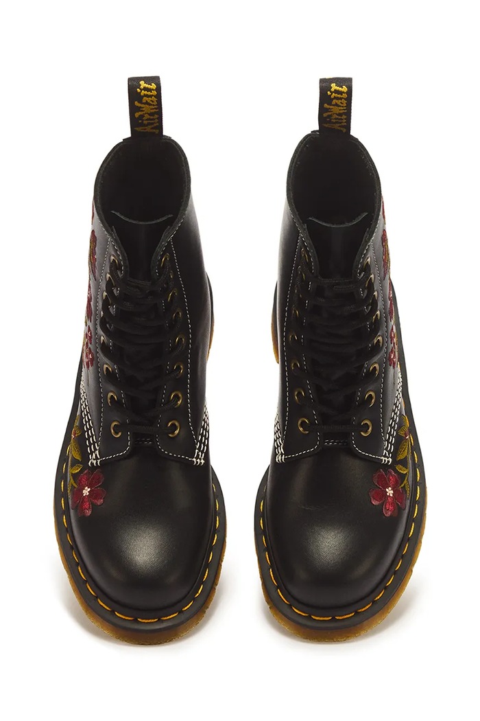 Botki damskie skórzane 1460 Pascal Floral Dr. Martens DM43273001 czarny