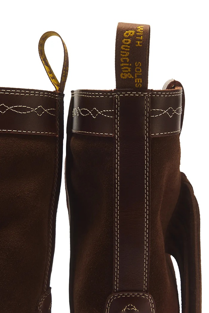 Botki damskie skórzane Fringe Mid Dr. Martens DM43175200 brązowy