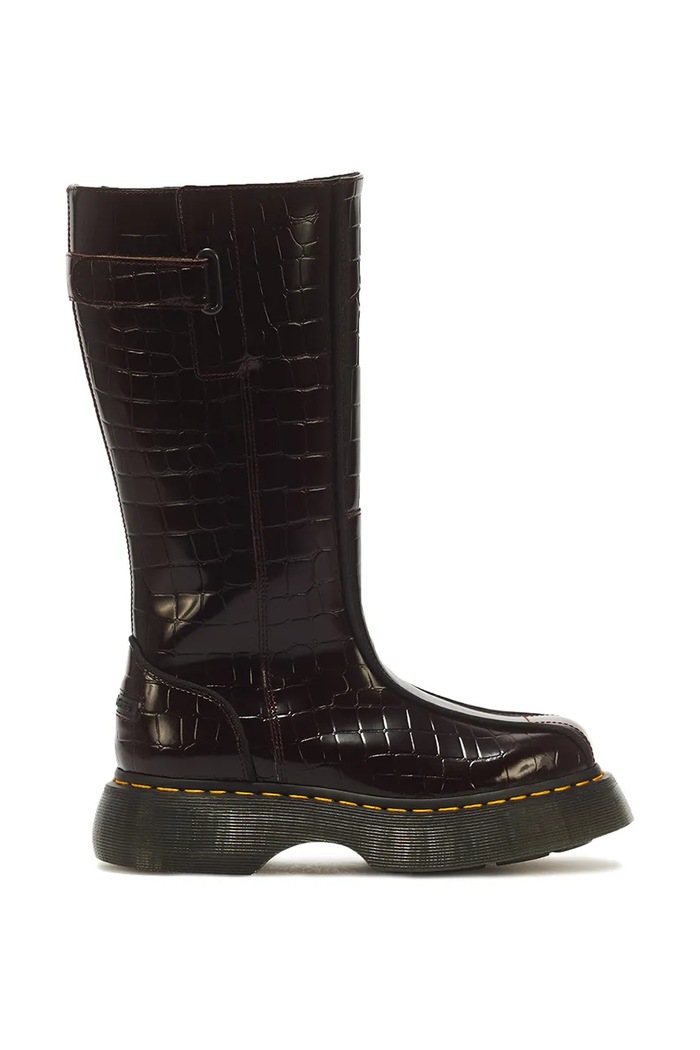 Dr. Martens Botki damskie skórzane Buzz Hi bordowy DM43172600