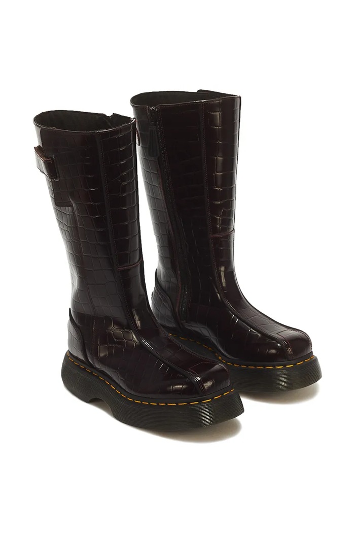 Dr. Martens Botki damskie skórzane Buzz Hi DM43172600 bordowy AW26