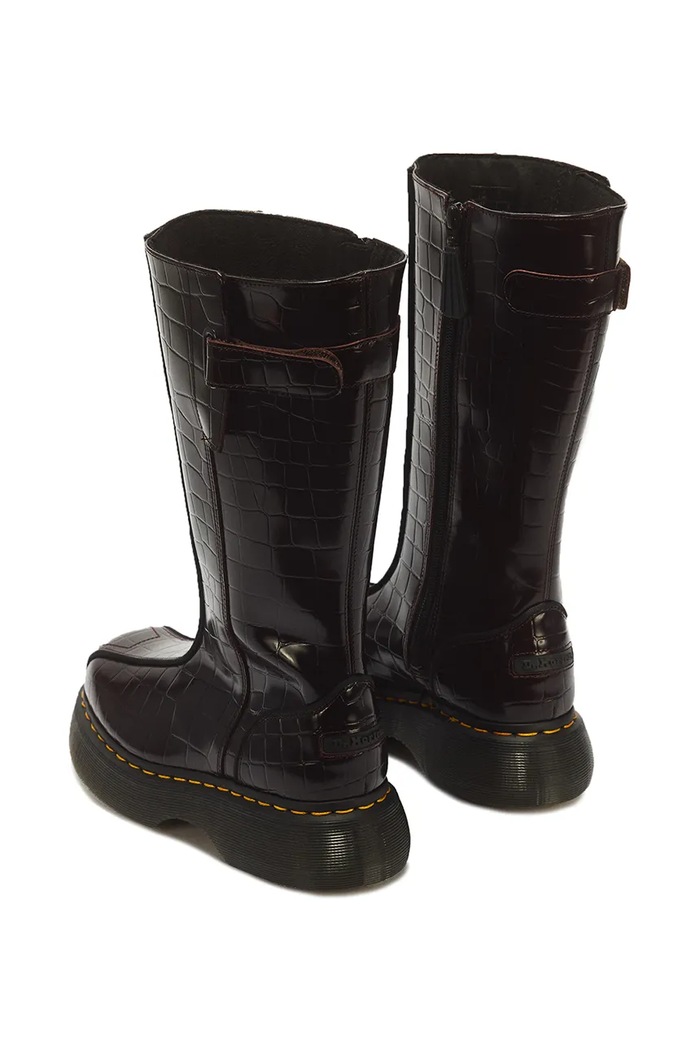 Obuwie Dr. Martens Botki damskie skórzane Buzz Hi DM43172600 bordowy