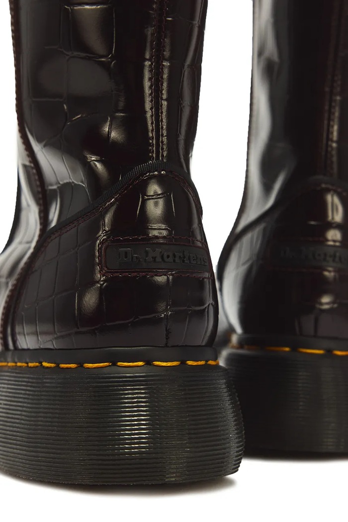 Botki damskie skórzane Buzz Hi Dr. Martens DM43172600 bordowy