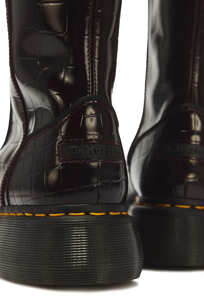 Botki damskie skórzane Buzz Hi Dr. Martens DM43172600 bordowy