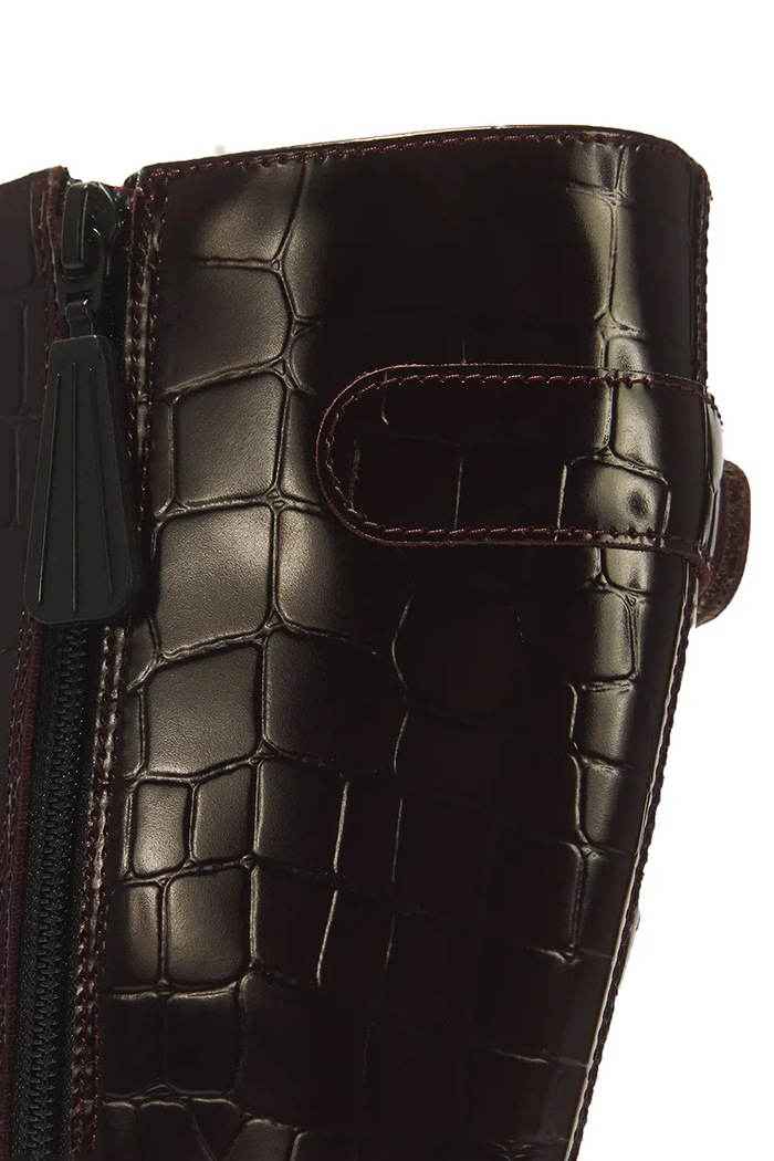 Botki damskie skórzane Buzz Hi Dr. Martens bordowy DM43172600