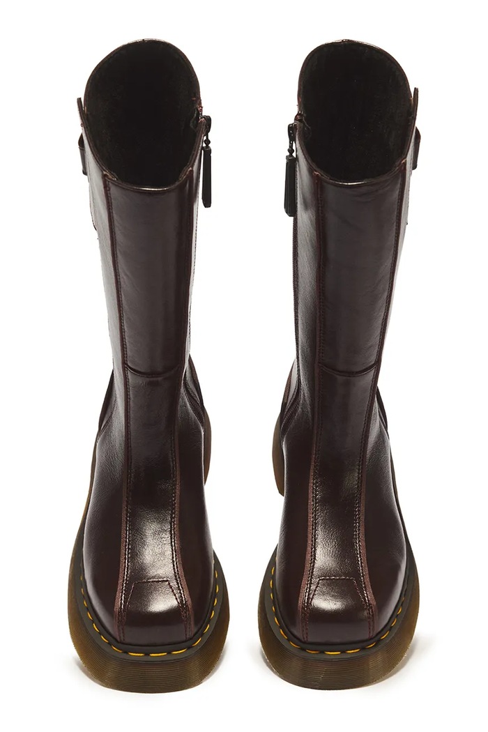 Kozaki damskie skórzane Buzz Hi Dr. Martens DM43156200 brązowy