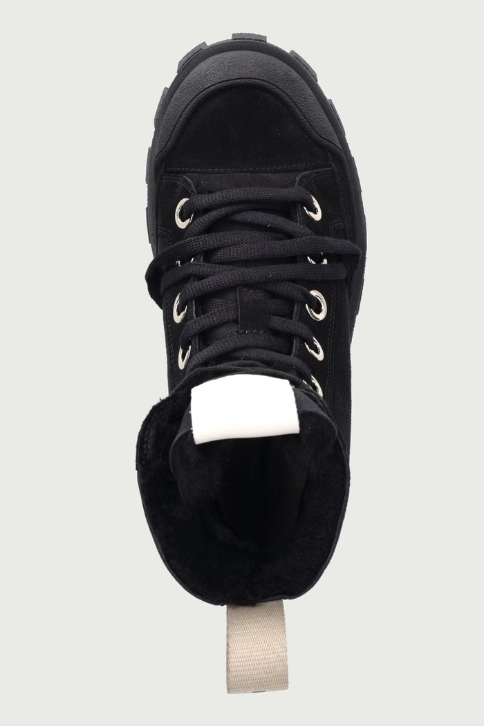 Buty na platformie damskie zamszowe Matilda Wool Inuikii 1002.020.0041.000 czarny