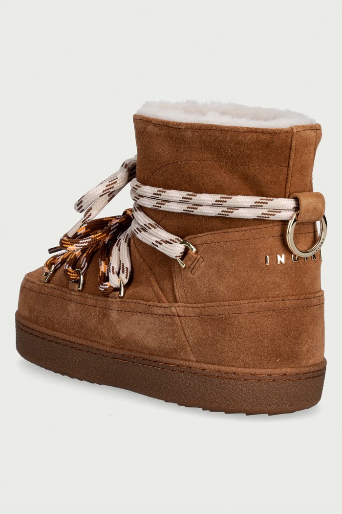 Obuwie Inuikii Quilted Suede śniegowce damskie zamszowe 1002.003.0231.150 brązowy