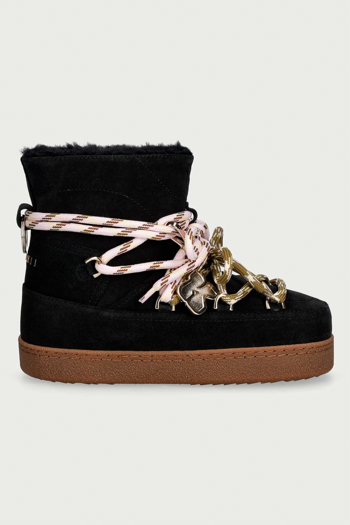 Inuikii Quilted Suede śniegowce damskie zamszowe 1002.003.0231.000 czarny AW26