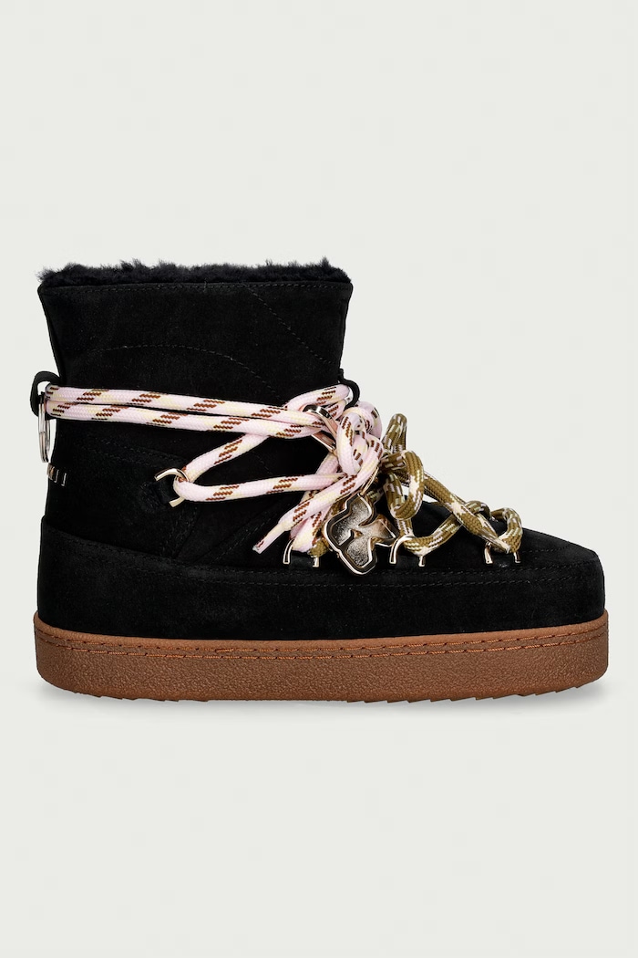 Inuikii Quilted Suede śniegowce damskie zamszowe 1002.003.0231.000 czarny AW26
