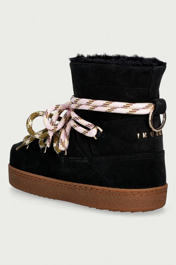 Obuwie Inuikii Quilted Suede śniegowce damskie zamszowe 1002.003.0231.000 czarny