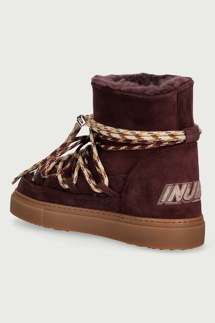 Obuwie Inuikii Suede Double Tie śniegowce damskie 1001.003.0711.518 bordowy