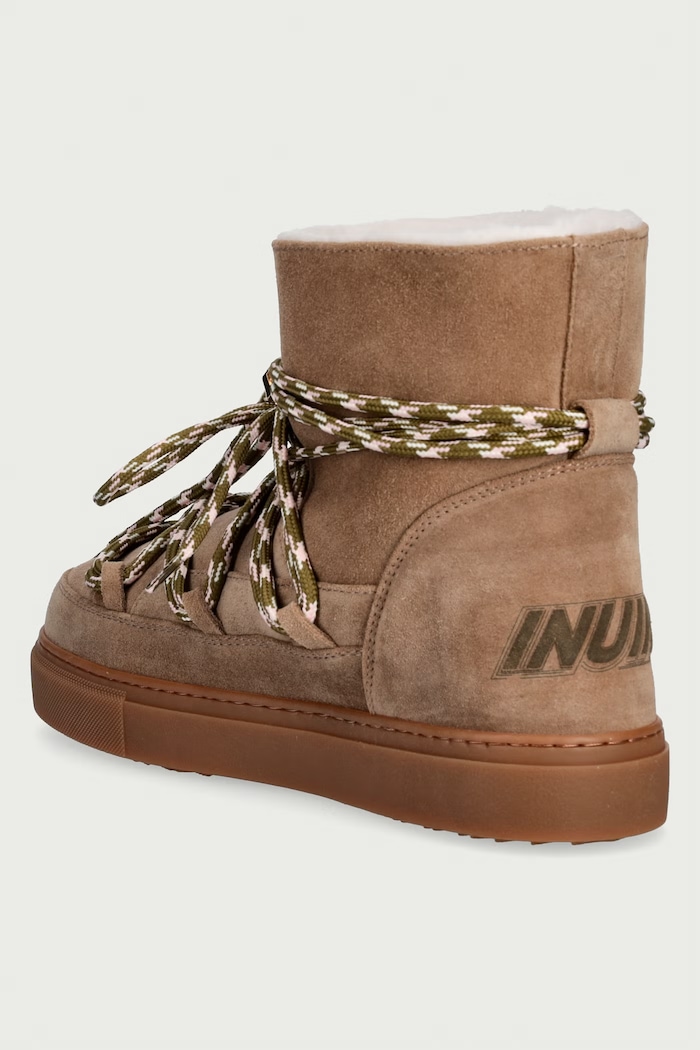 Obuwie Inuikii Suede Double Tie śniegowce damskie zamszowe 1001.003.0711.250 beżowy