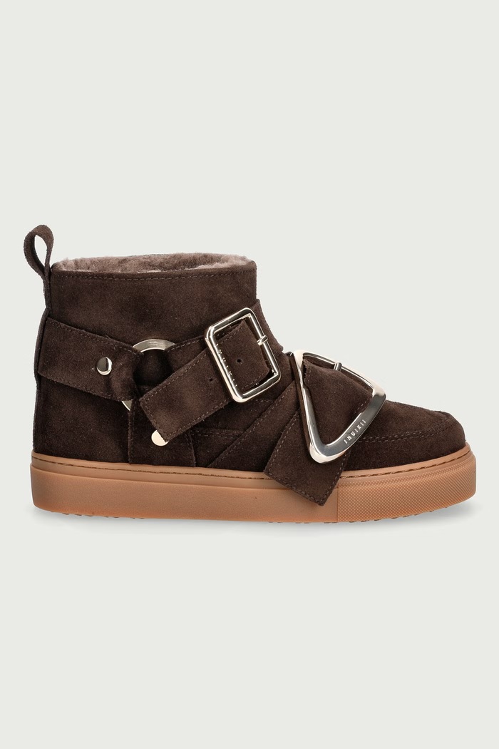 Inuikii Classic Low Buckle śniegowce damskie zamszowe 1001.001.0631.152 brązowy AW26