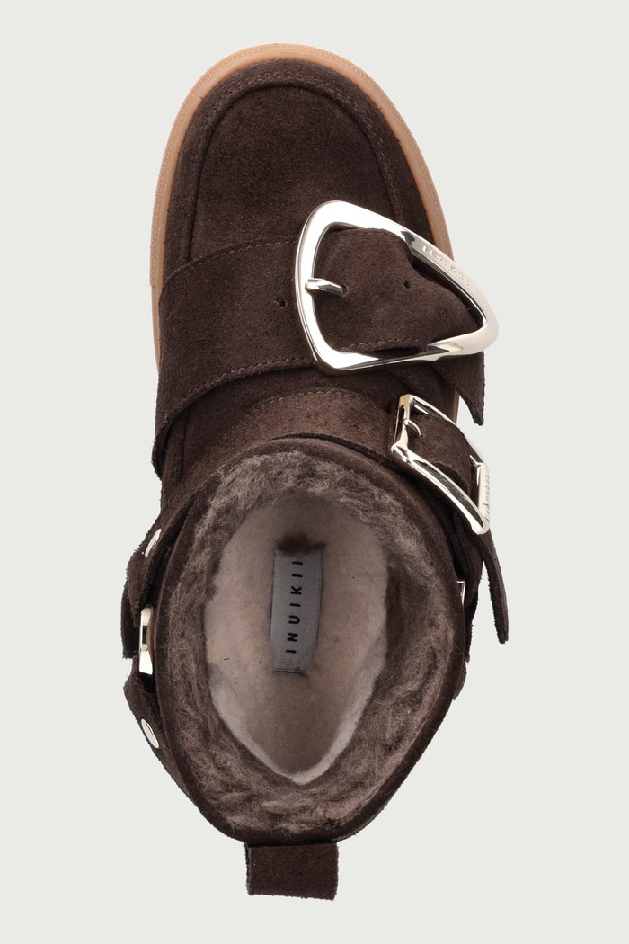 Classic Low Buckle śniegowce damskie zamszowe Inuikii 1001.001.0631.152 brązowy