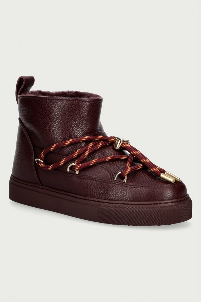 Inuikii Full Leather Gloss śniegowce damskie skórzane bordowy 1001.001.0371.518