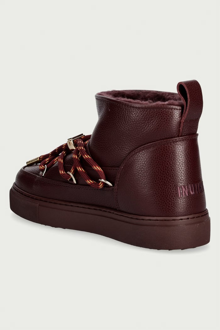 Obuwie Inuikii Full Leather Gloss śniegowce damskie skórzane 1001.001.0371.518 bordowy